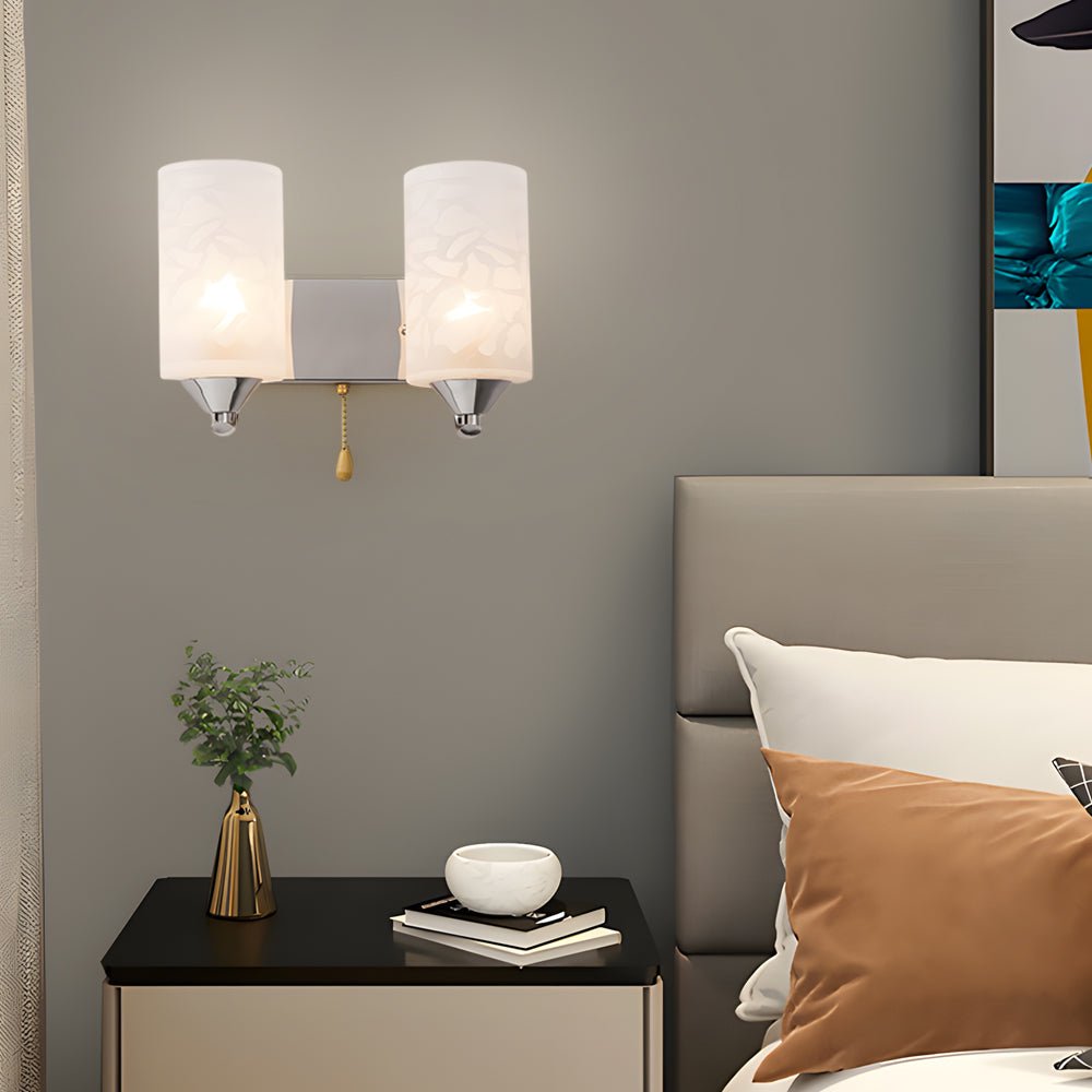 Elegant Cylindrical Double - Headed Glass Wall Sconce