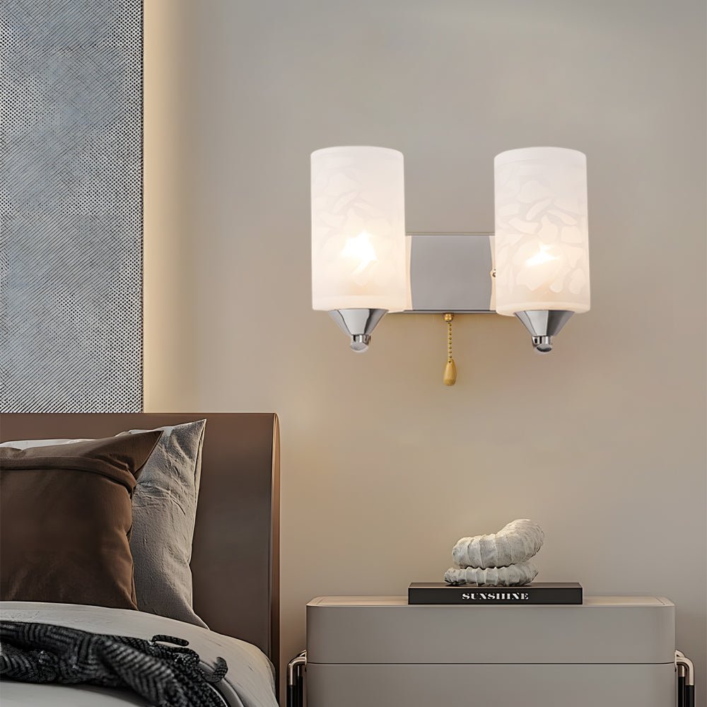 Elegant Cylindrical Double - Headed Glass Wall Sconce