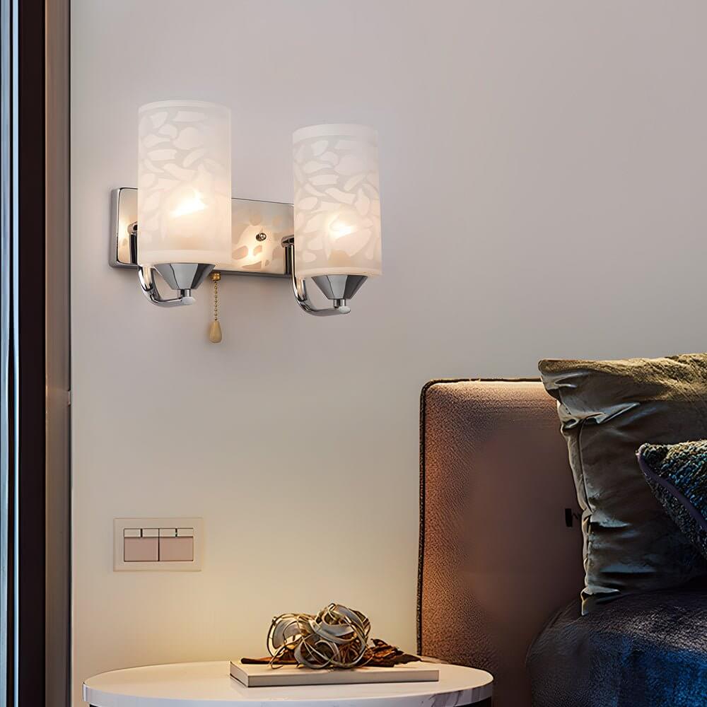 Elegant Cylindrical Double - Headed Glass Wall Sconce
