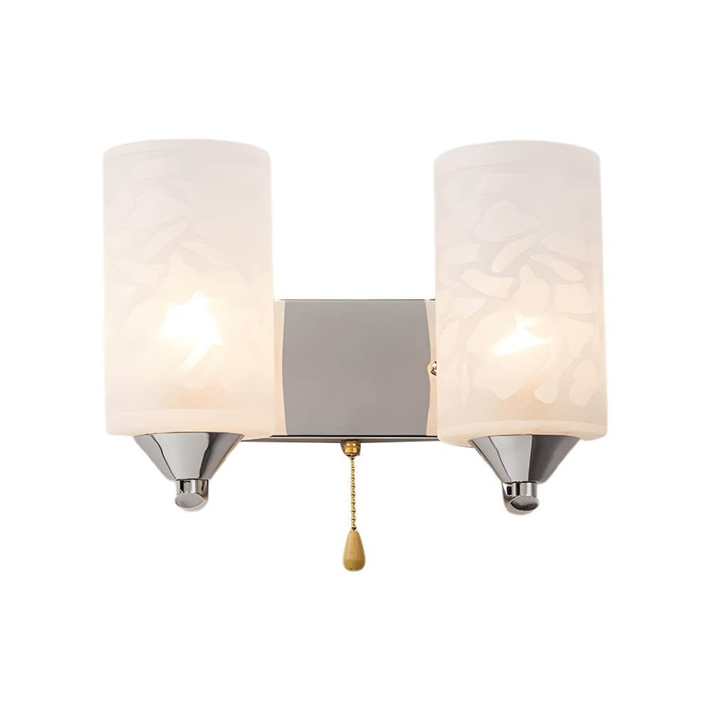 Elegant Cylindrical Double - Headed Glass Wall Sconce