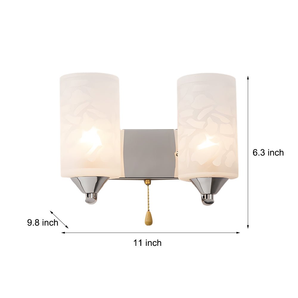 Elegant Cylindrical Double - Headed Glass Wall Sconce