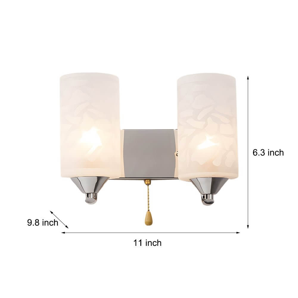 Elegant Cylindrical Double - Headed Glass Wall Sconce