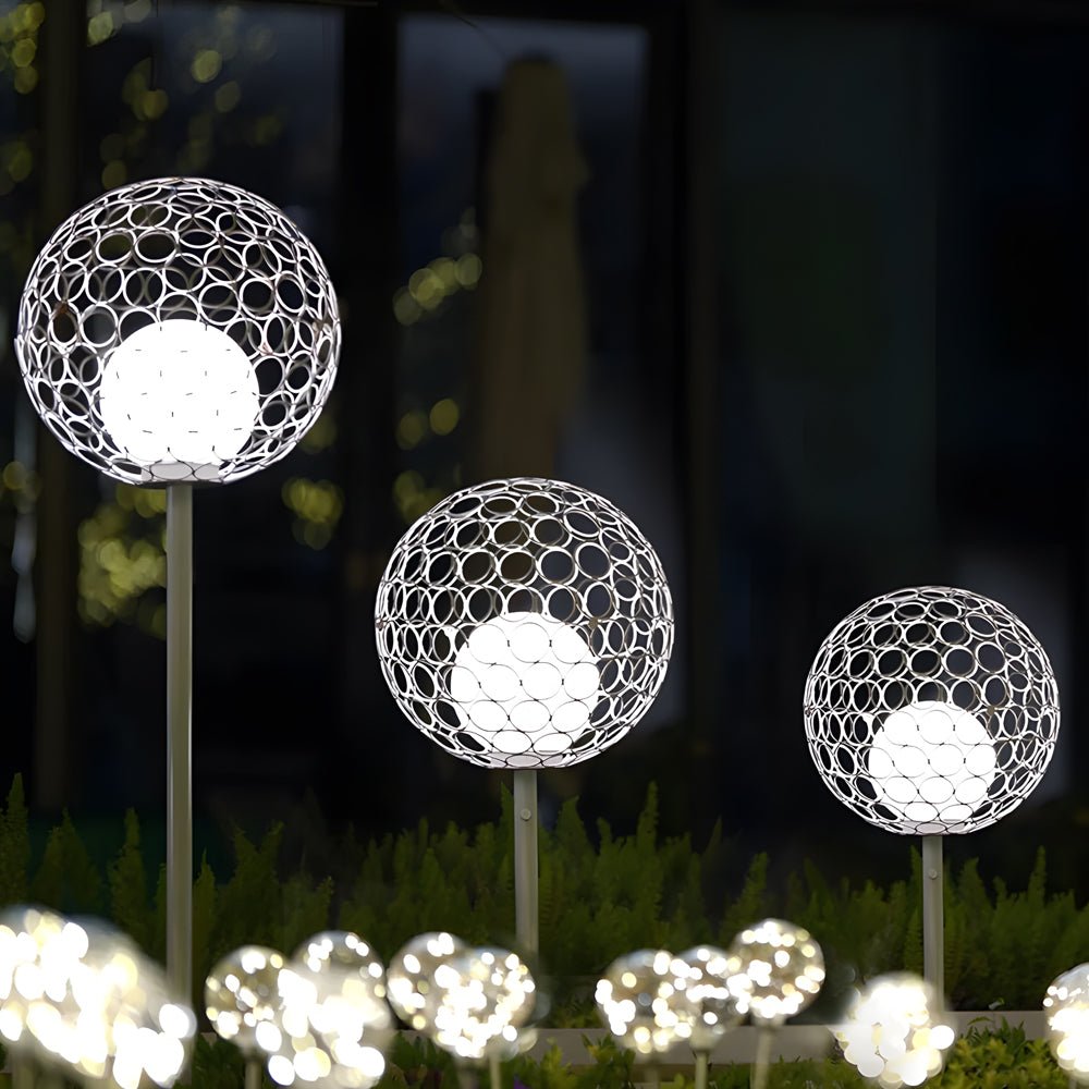 Elegant Dandelion Sphere Outdoor Pole Light LED Garden Lighting
