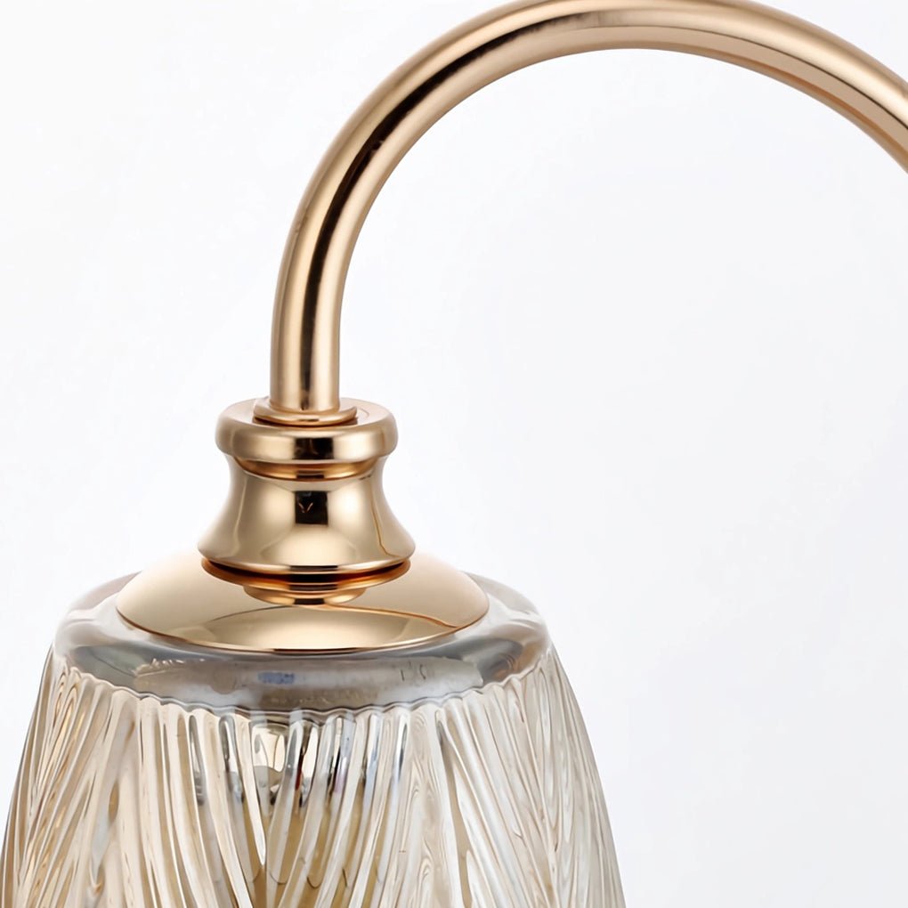 Elegant Floral Glass Home Office Desk Lamp with Cup - Holder Base for Reading or Decor