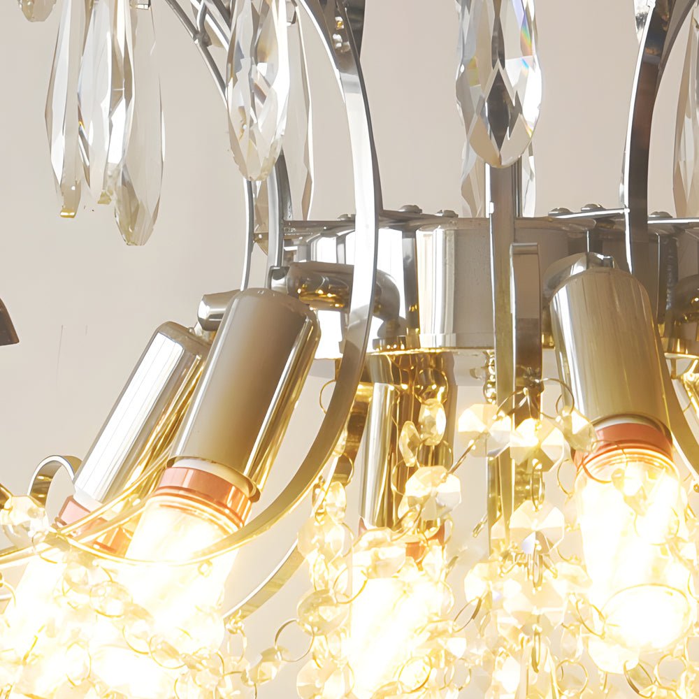 Elegant Glass Crystal Pendant 3 - Step Dimming French Style Chandelier