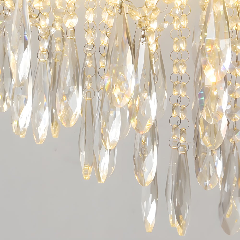 Elegant Glass Crystal Pendant 3 - Step Dimming French Style Chandelier