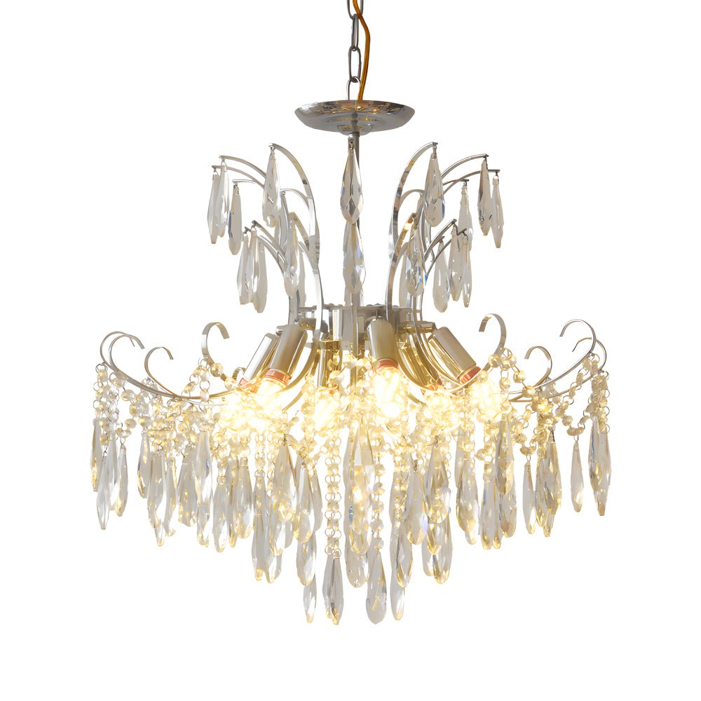 Elegant Glass Crystal Pendant 3 - Step Dimming French Style Chandelier