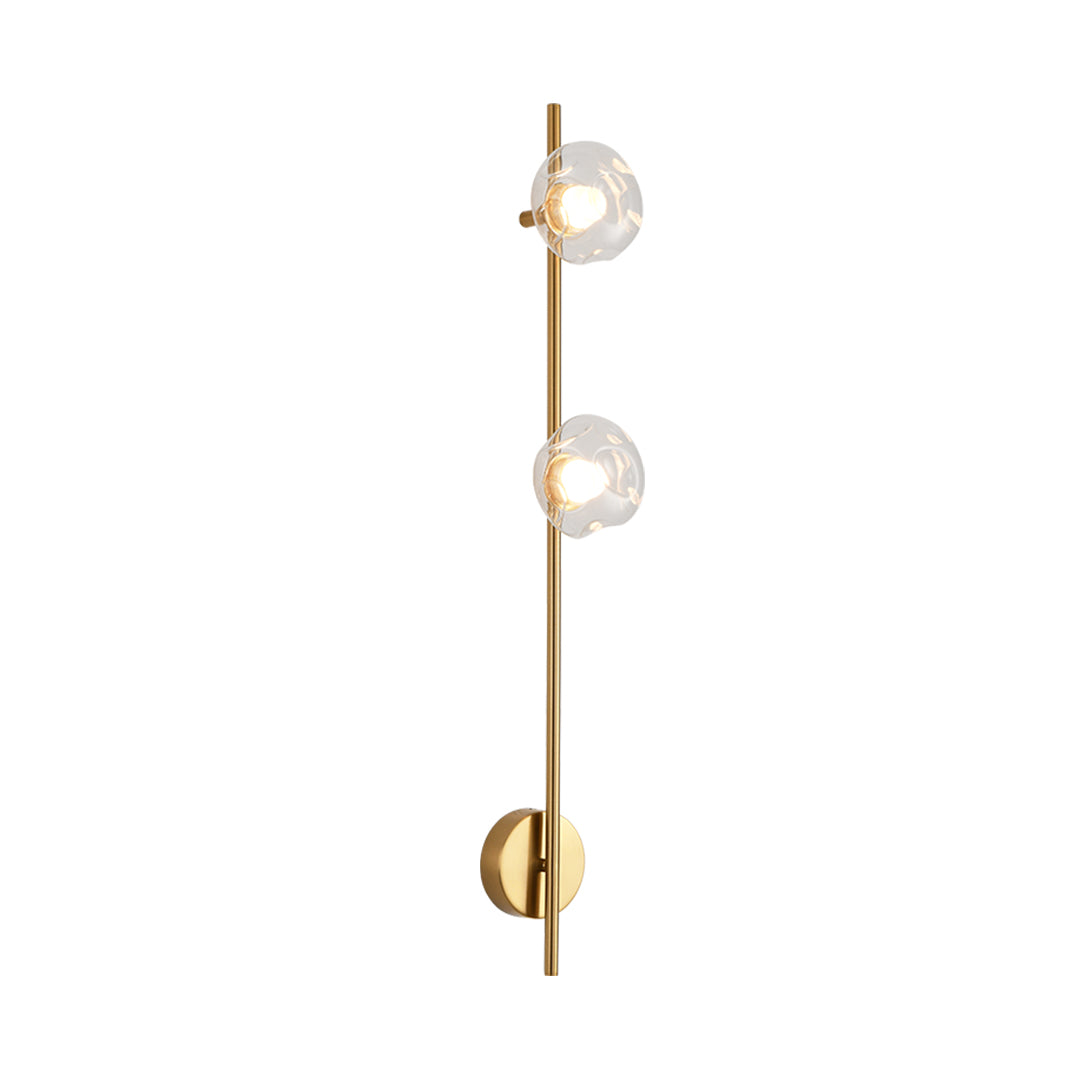 Elegant indoor wall mounted lights showcasing gold finish with cascading glass globe elements