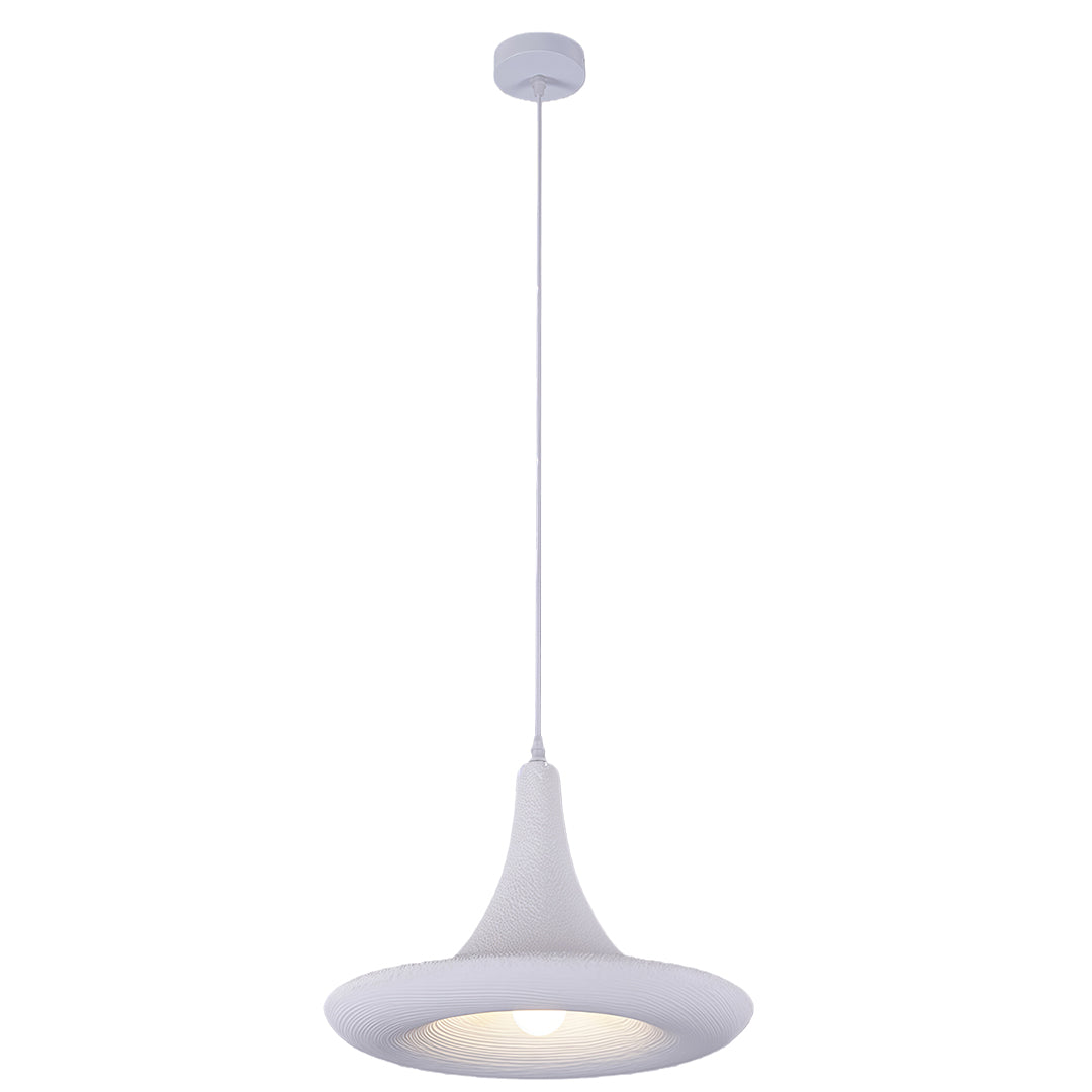 Elegant Japanese pendant light fixtures with glass shade chandelier design in soft gray hammered finish with wide profile.