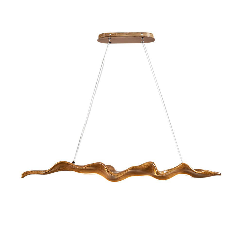 Elegant Japanese Retro Silicone Wave Wood Grain LED Pendant Light