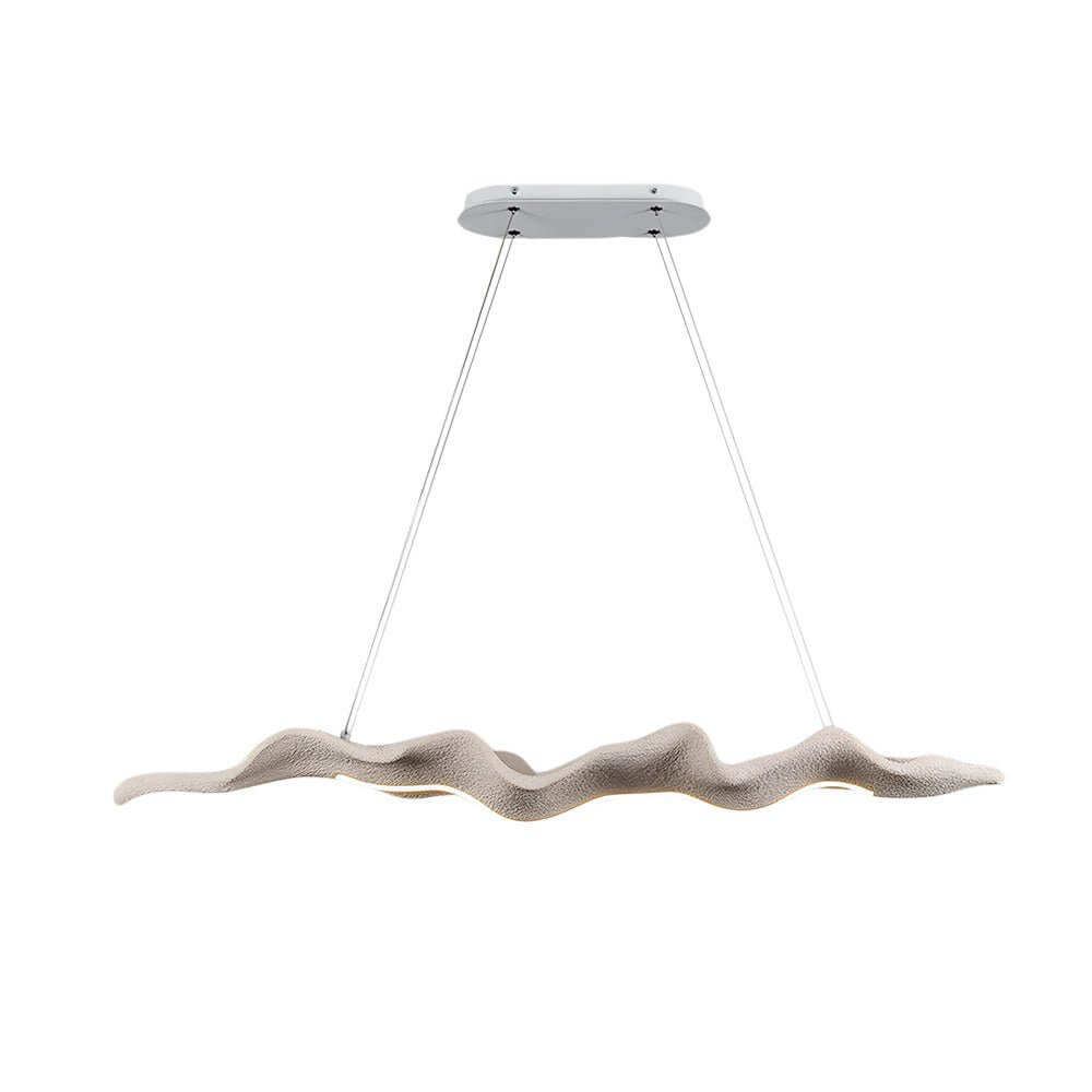 Elegant Japanese Retro Silicone Wave Wood Grain LED Pendant Light