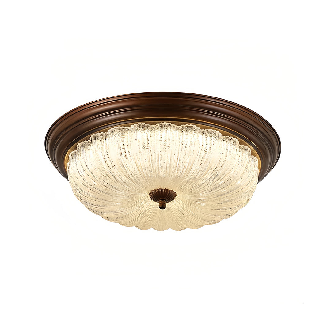 Elegant retro flush mount ceiling light with crystal details, vintage-inspired indoor lighting fixture