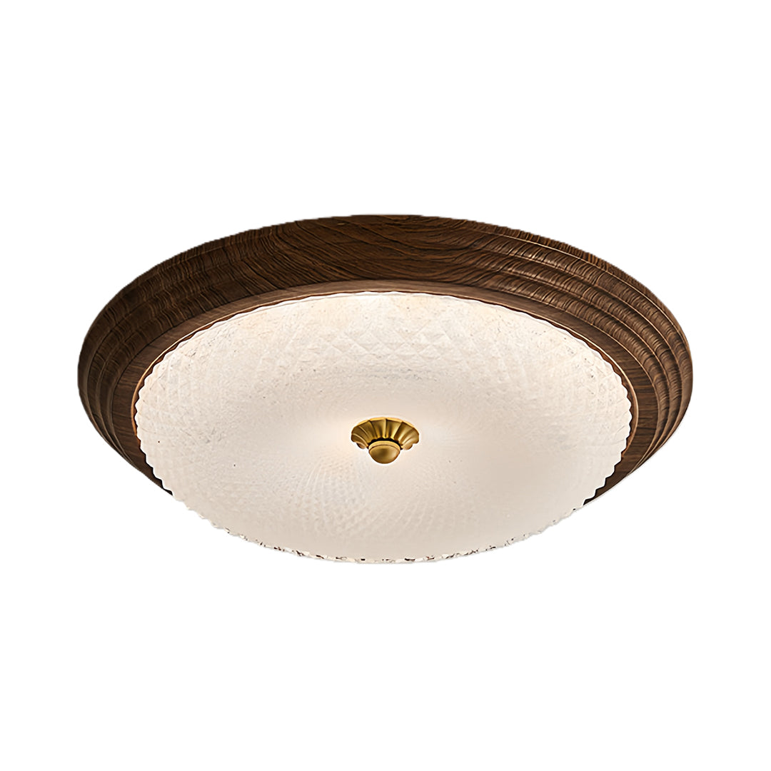 Elegant vintage art deco flush mount ceiling light with gold accents, classic and sophisticated design