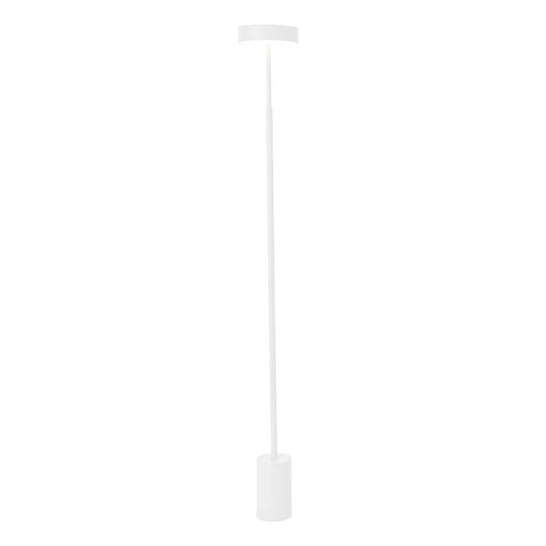 Elegant white LED petite floor lamp with neutral finish designed for sophisticated residential and commercial interior lighting