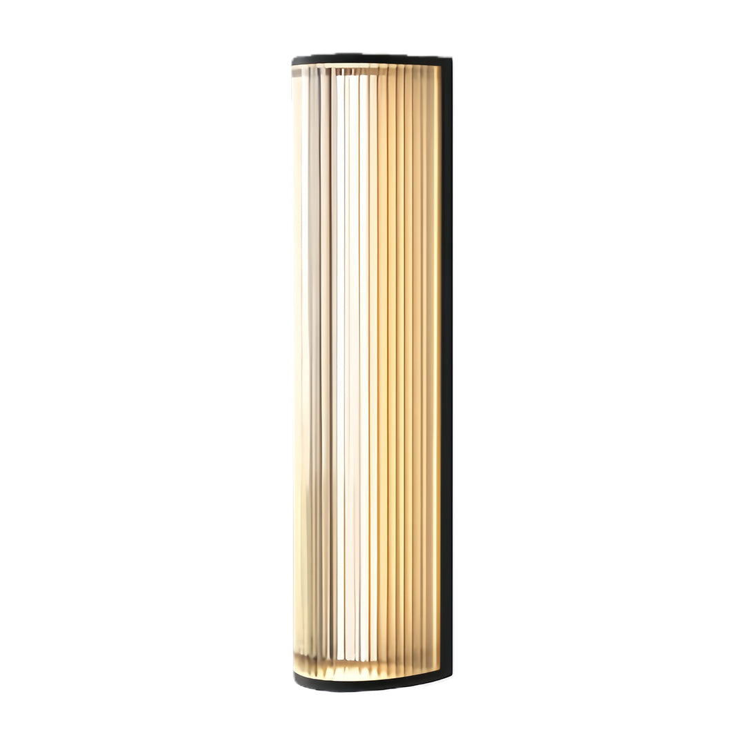 Elongated vertical wall sconce lighting product photo, isolated on a white background for display.