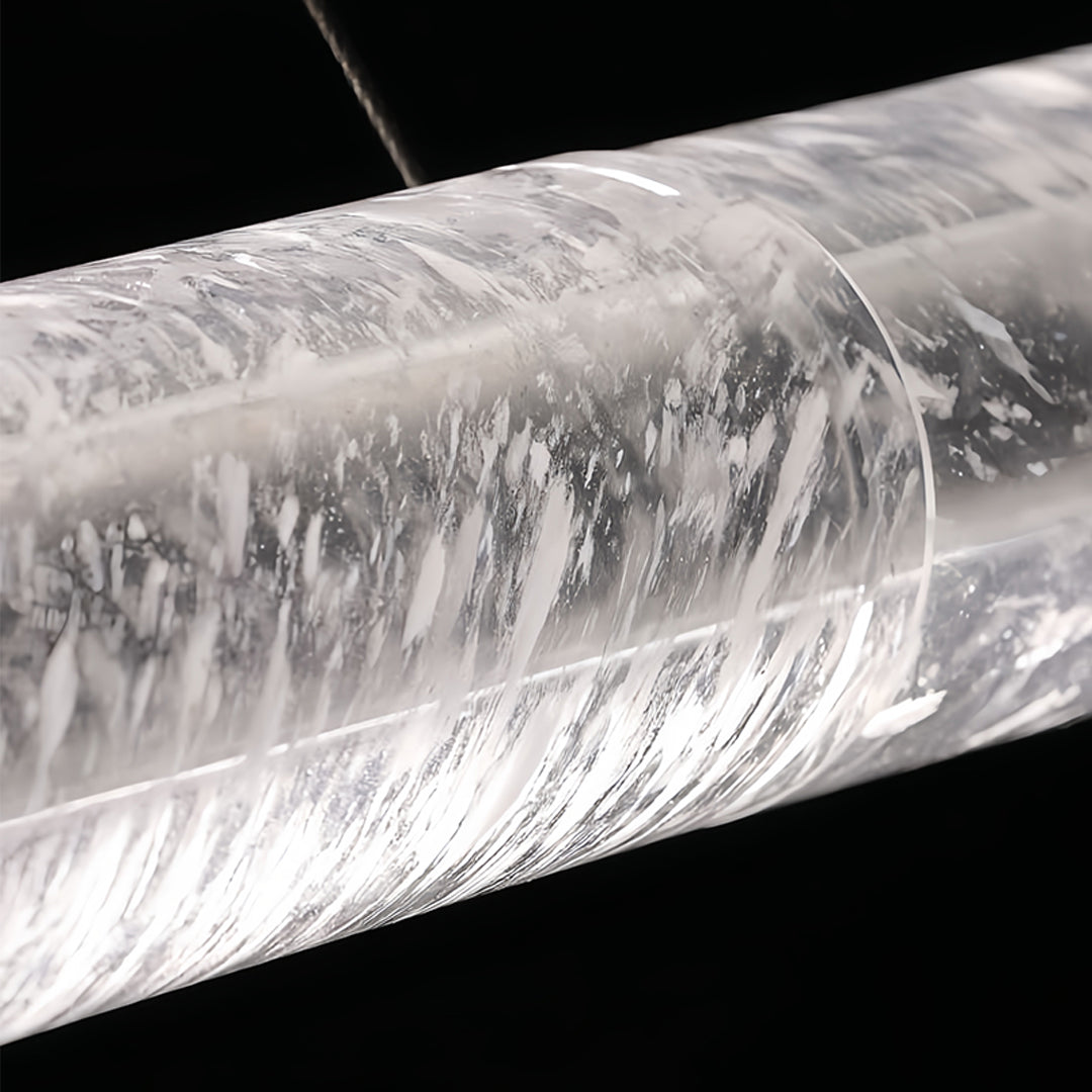 End view of crystal light pendants showing the circular crystal design and elegant light diffusion.