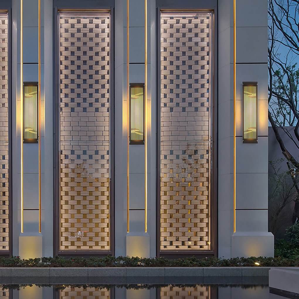 Enhance your exterior with grille wall light gate unique strip design outdoor wall lamp, perfect for gates, fences, and patios.