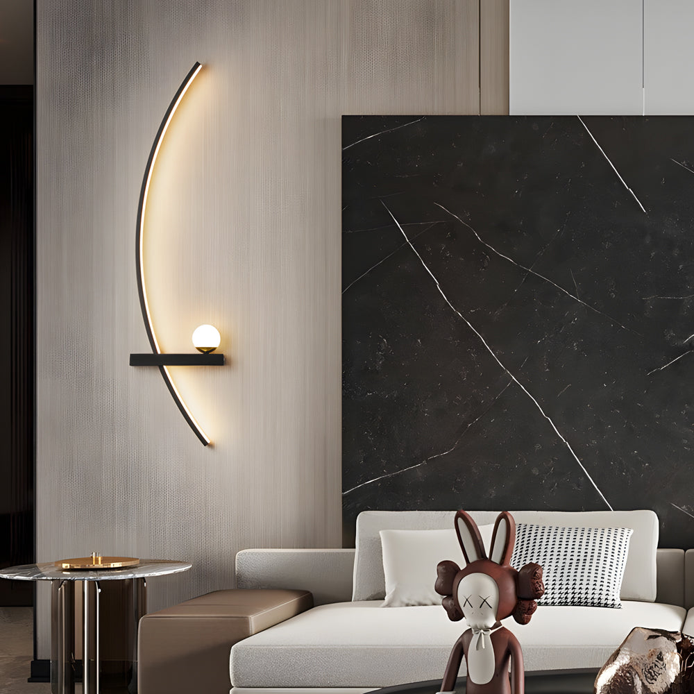 Illuminate your living space with LED curved wall light modern indoor decorative fixture, perfect for bedrooms, hallways, and lounges.