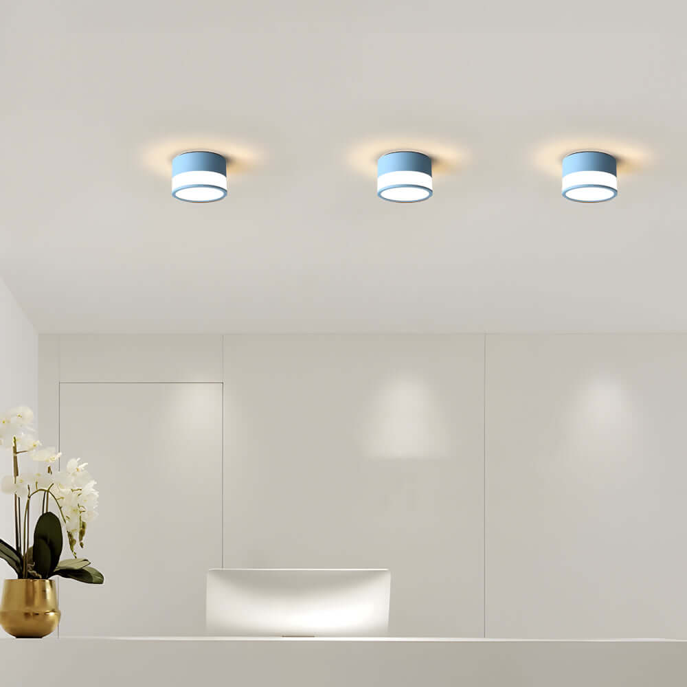 The minimalist round design of this Flush Mount Ceiling LED Light provides clean, soft lighting perfect for modern homes, creating a comfortable and stylish atmosphere.