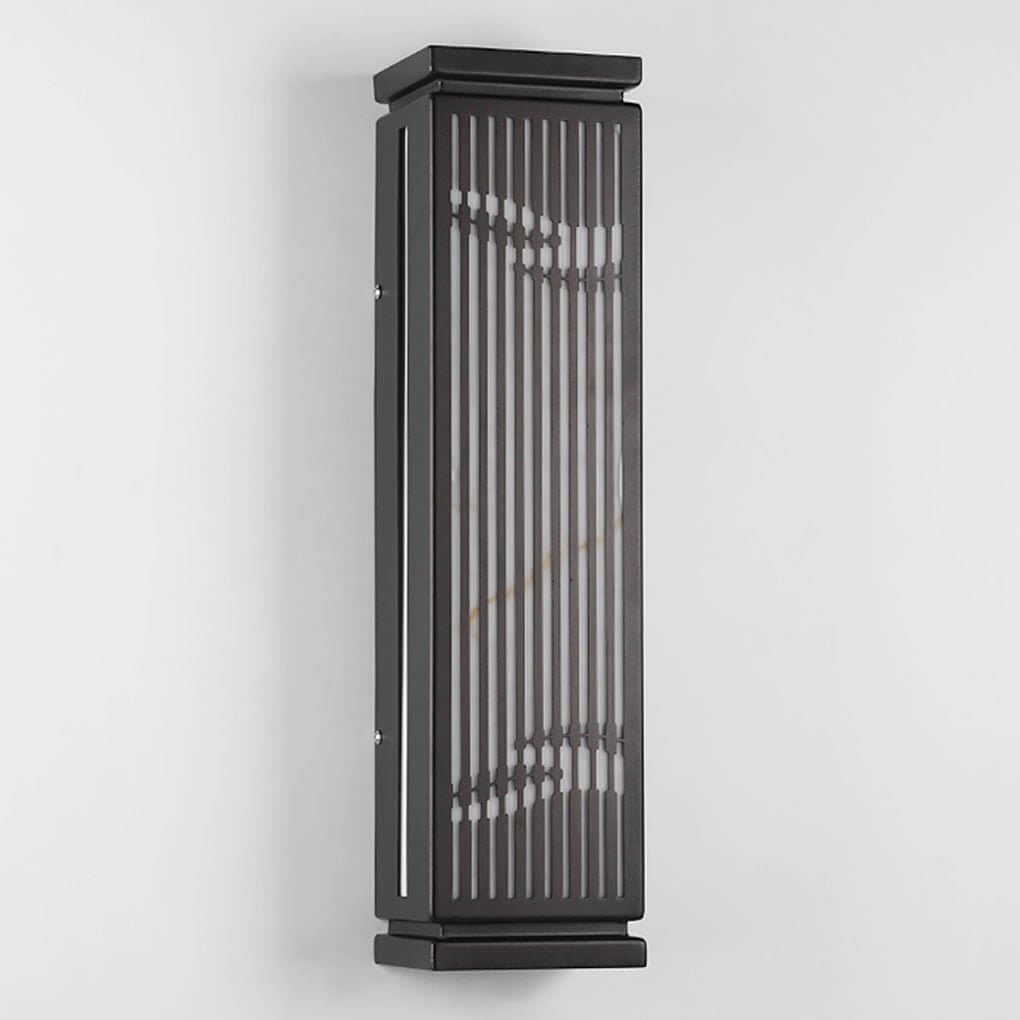 Illuminate pathways and walls with grille wall light gate unique strip design outdoor wall lamp, energy-efficient and visually striking.