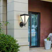 Outdoor solar lights wall mounted at an entryway with warm decorative glow.