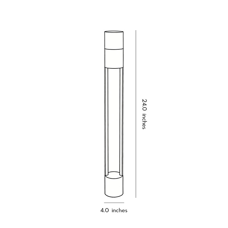 Technical diagram showing dimensions and structure of exterior bollard light fixtures models.