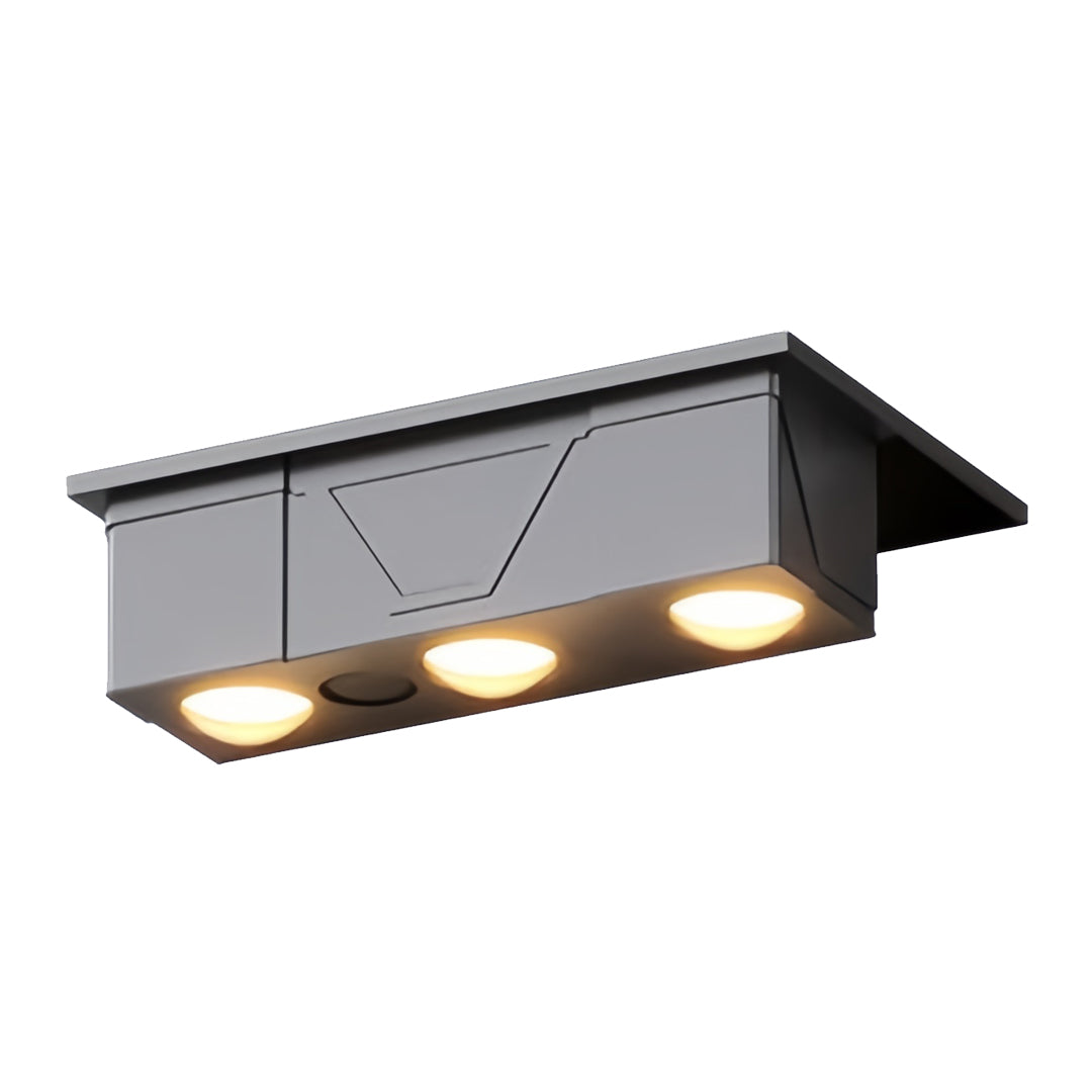 Sleek exterior wall wash lighting fixture designed with two directional LED units for strong downward wash.