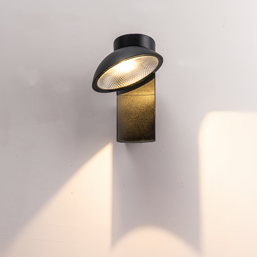 Industrial extra large outdoor wall light with textured finish and wide beam spread.