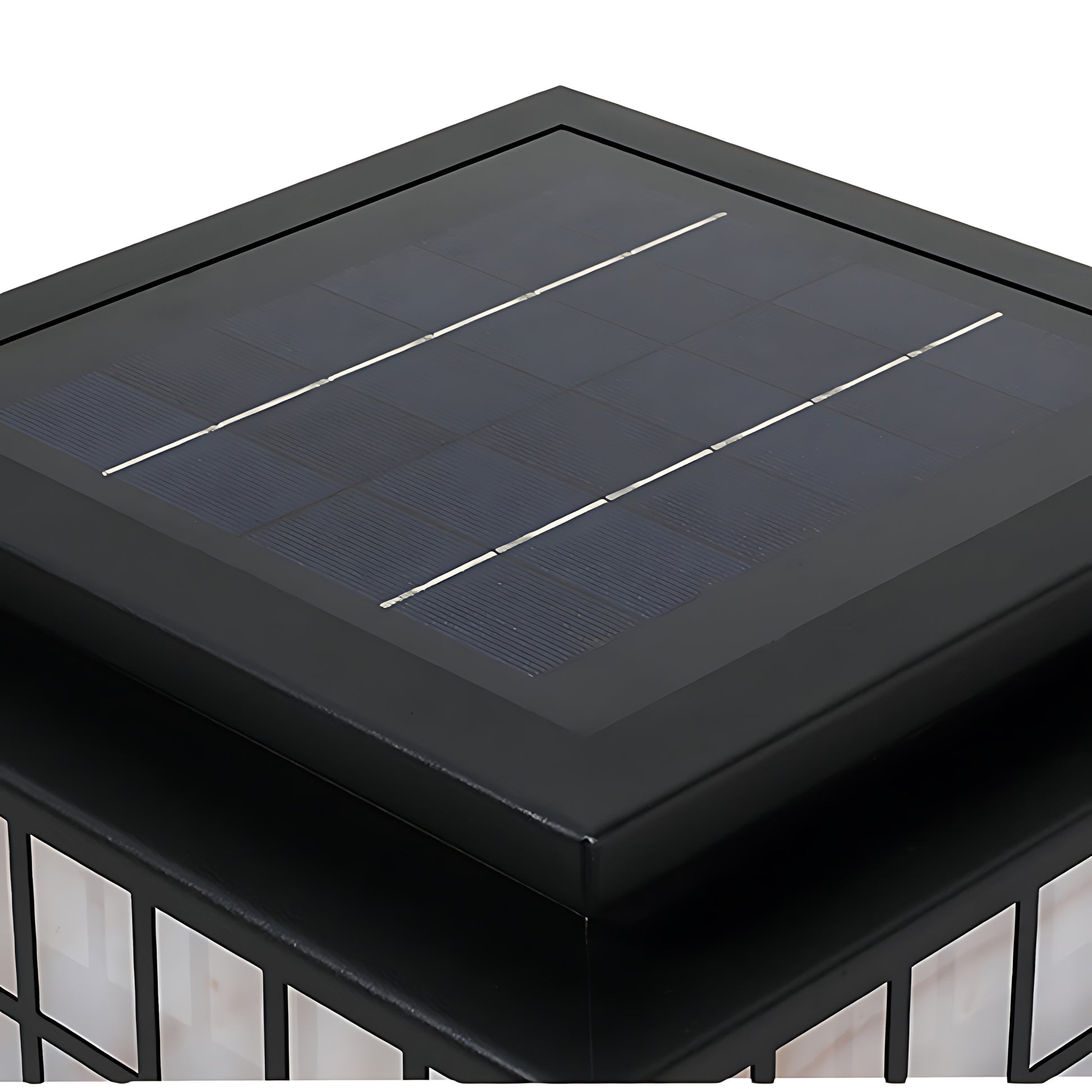 Japanese-style solar lanterns placed on stone surface creating peaceful zen garden atmosphere with natural rock elements