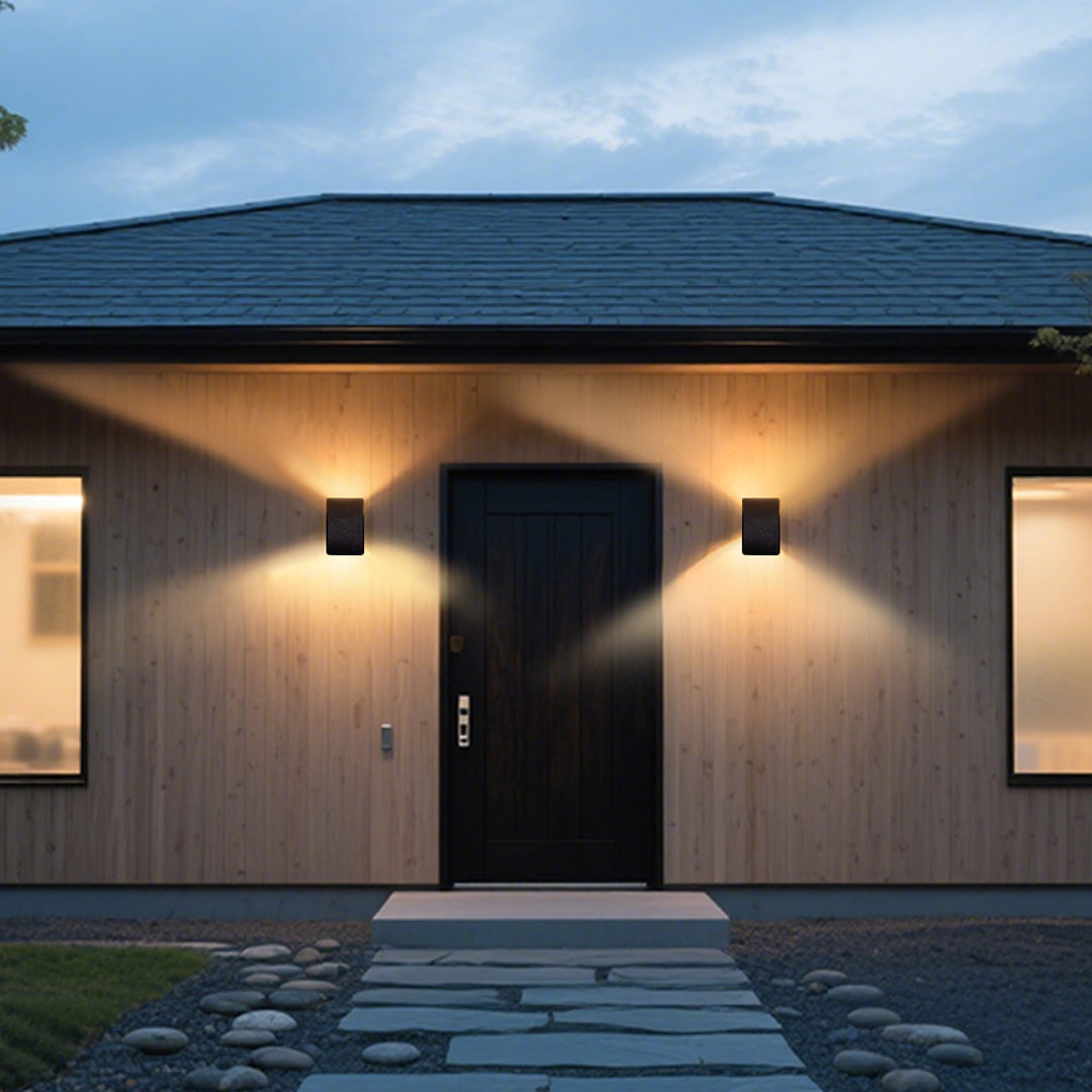 Sleek gray geometric wall light with angular design and modern architectural styling