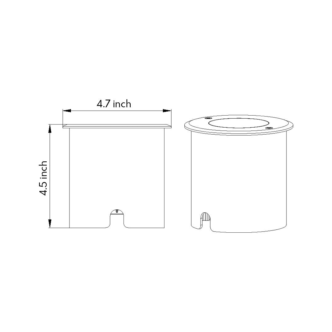 Large cylindrical LED ground light with multiple diodes and robust black housing for commercial landscape applications