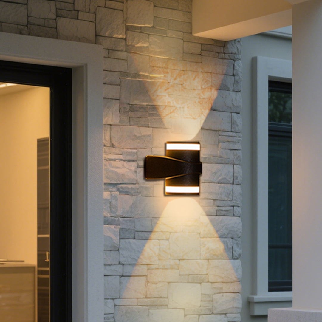 Sleek black angular wall light fixture with modern minimalist aesthetic