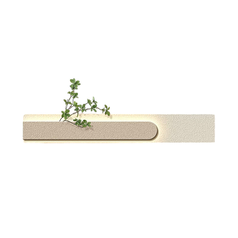 Faux sandstone wall light in gray, side view of the modern design.