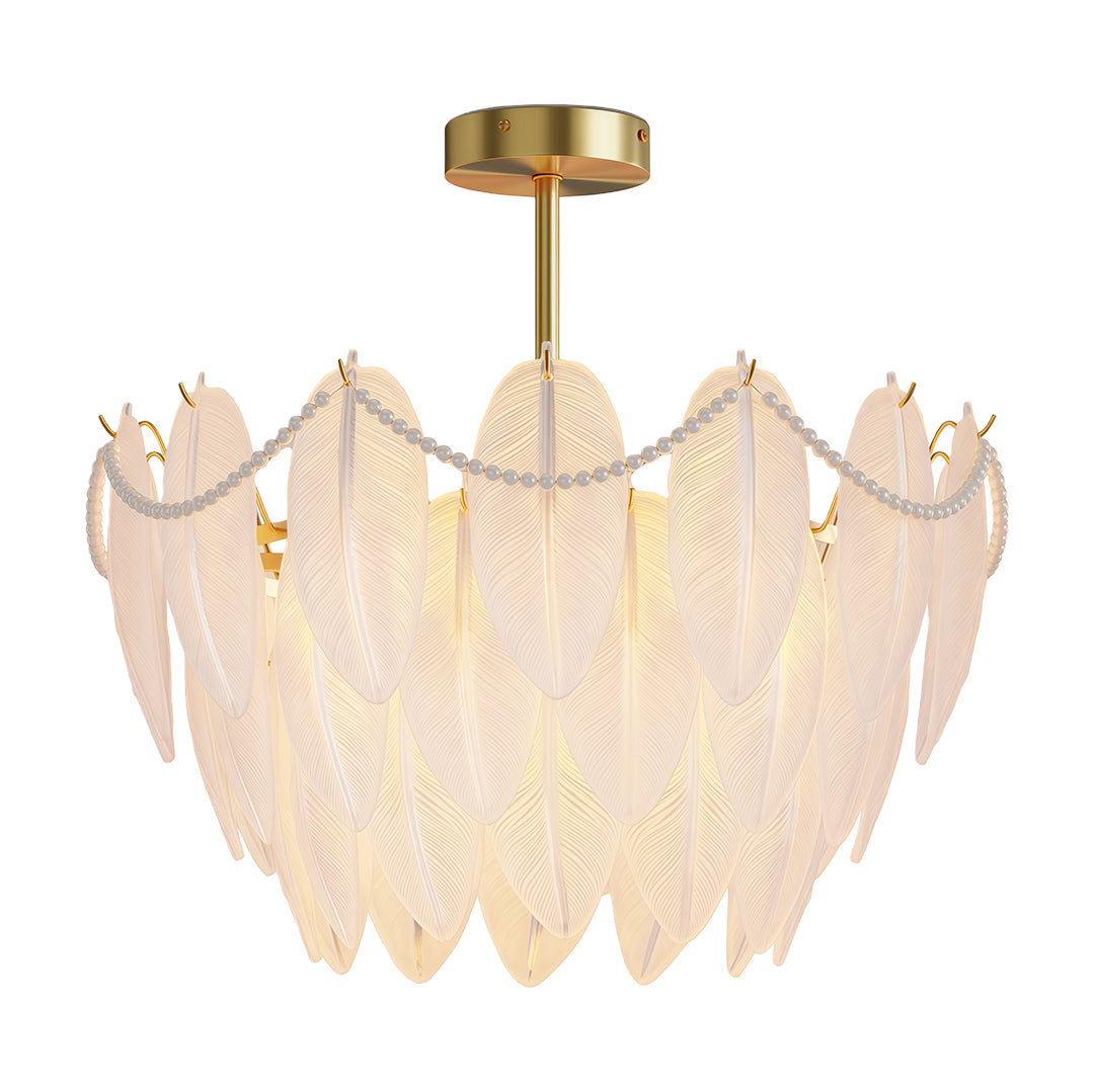 Modern luxury chandeliers illuminating contemporary kitchen with black island and marble countertops