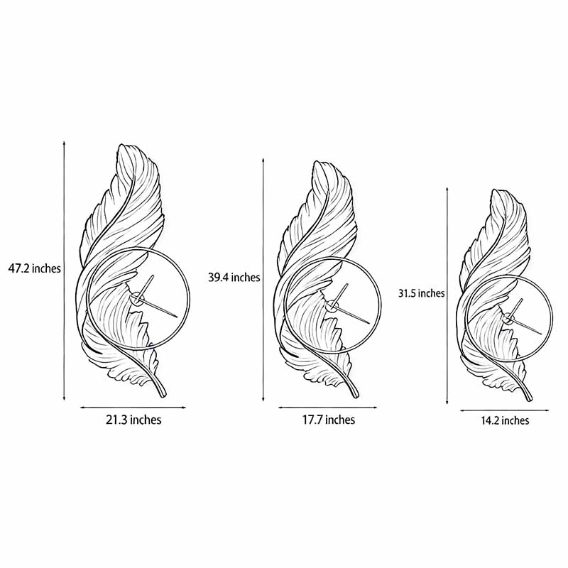 Feather LED wall lamp dimension diagram illustrating height and width measurements.