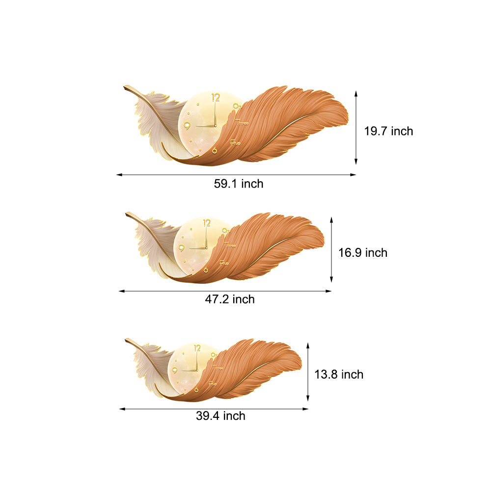 Feather wall lamp size and dimension diagram illustrating multiple length options for wall installation.