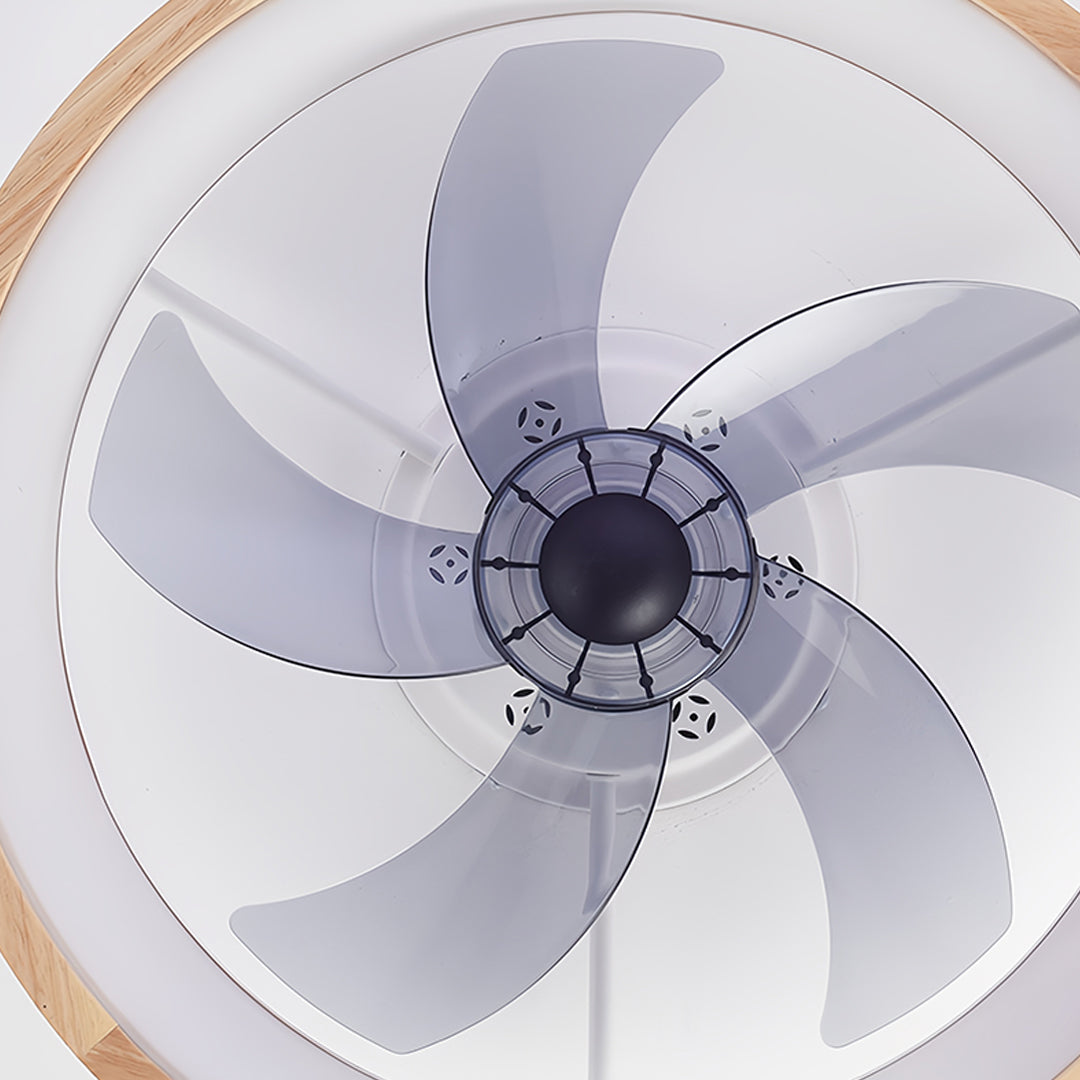 Five blade ceiling fan with light blade details