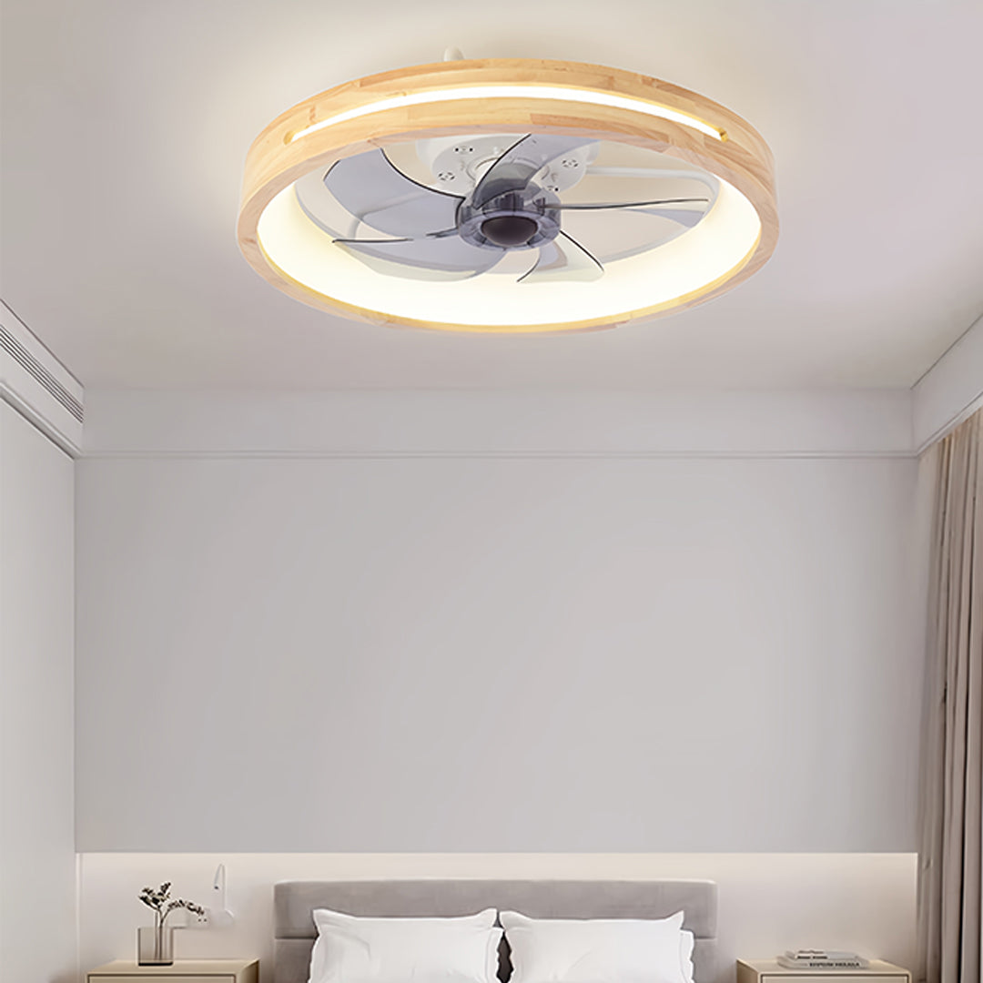 Five blade ceiling fan with light, suitable for master bedroom.