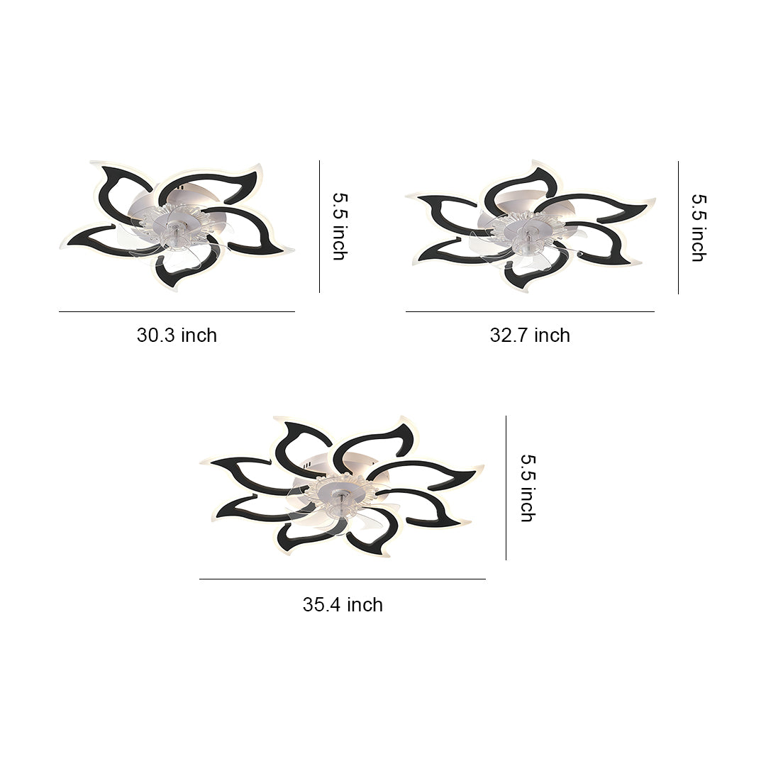 Modern ceiling light with flower petal design and dimensions, stylish indoor lighting fixture