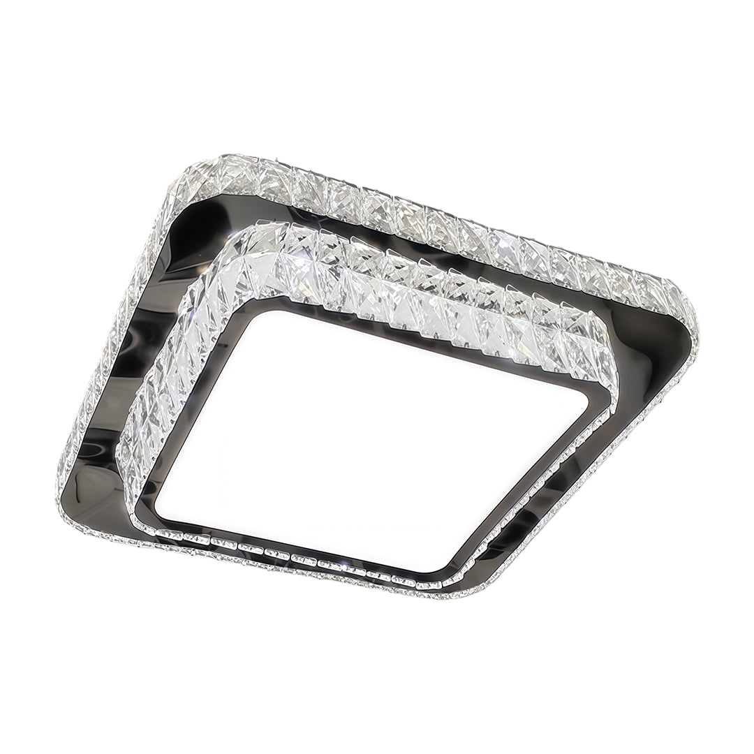 Upgrade your home decor with a flush mount crystal light fixture, featuring a sparkling halo ring for stylish, ambient ceiling lighting.