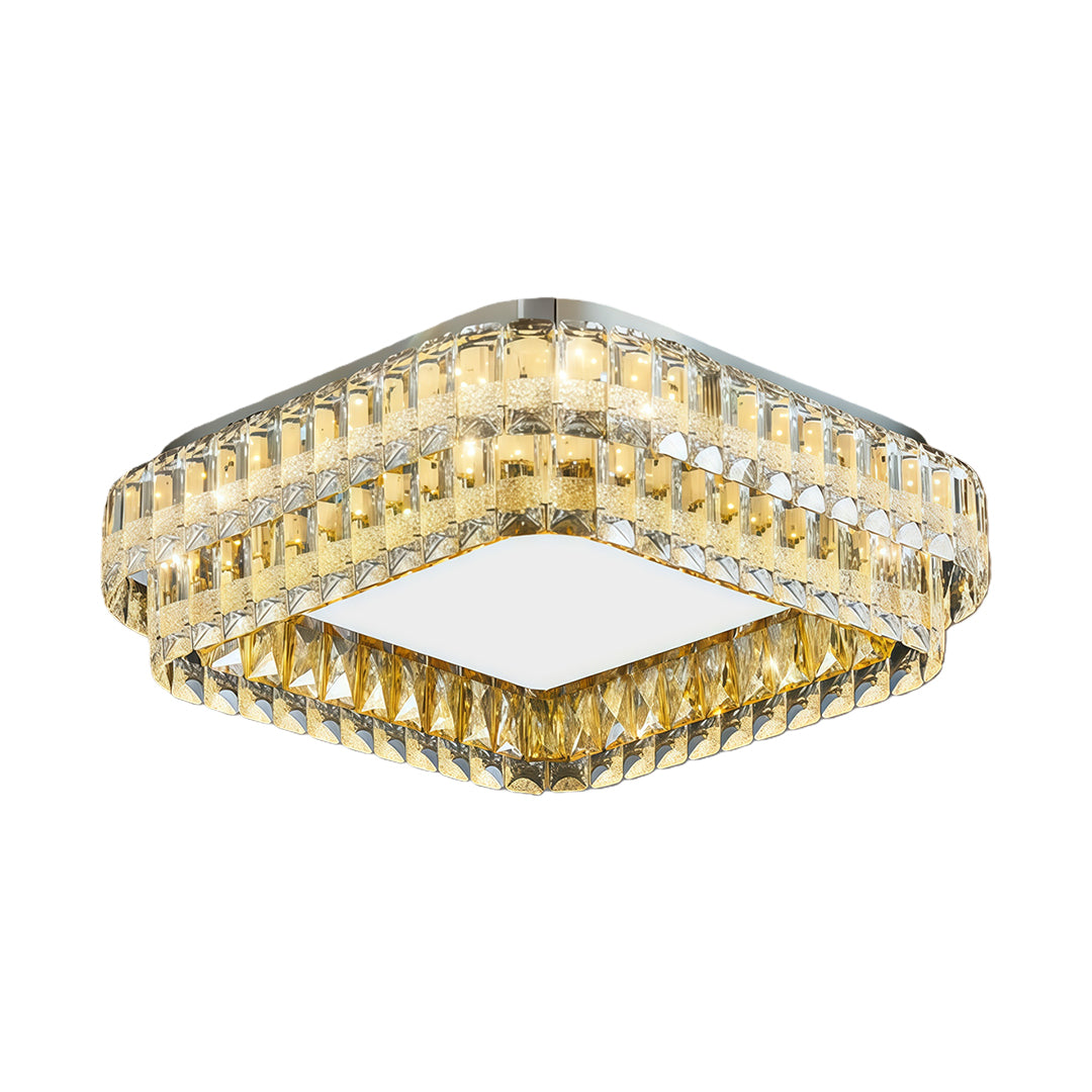 Enhance your decor with flush mount modern light, designed with atmospheric luxury crystals to create a radiant and elegant atmosphere.