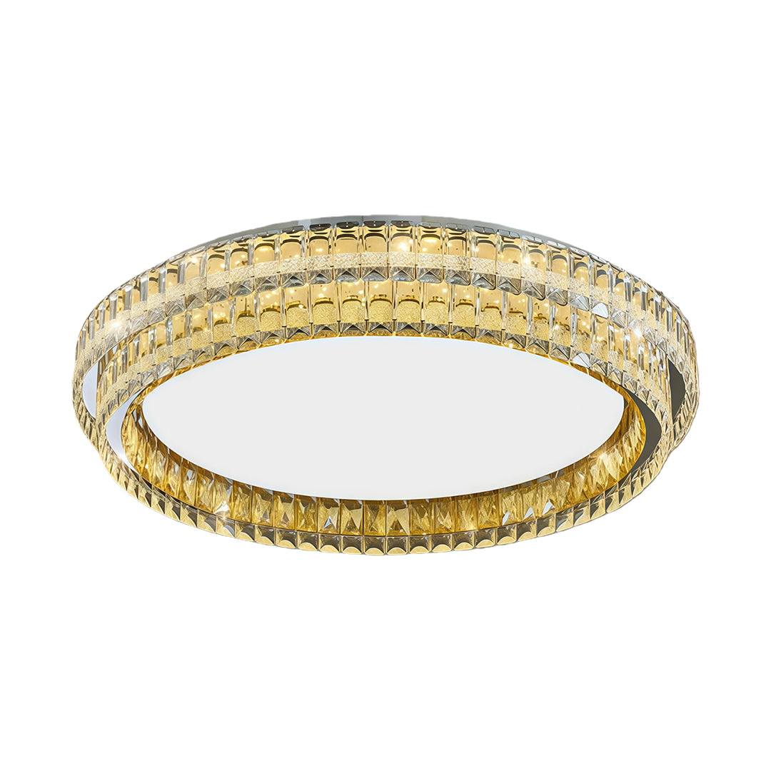 Illuminate your space with a flush mount modern light, featuring atmospheric luxury crystal design for a chic and elegant ceiling glow.