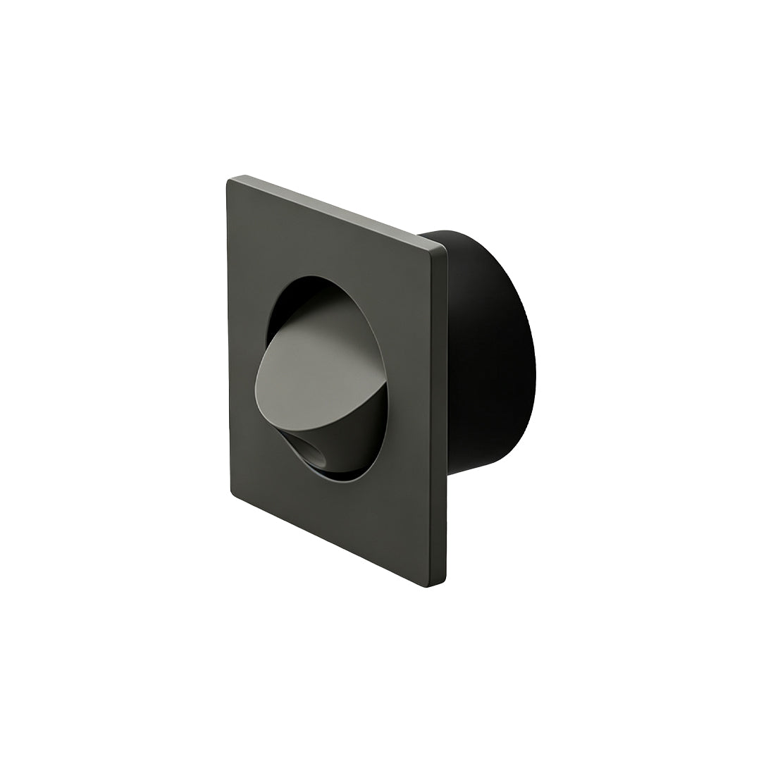 Modern black square flush mount wall light with recessed LED spotlight and minimalist design.