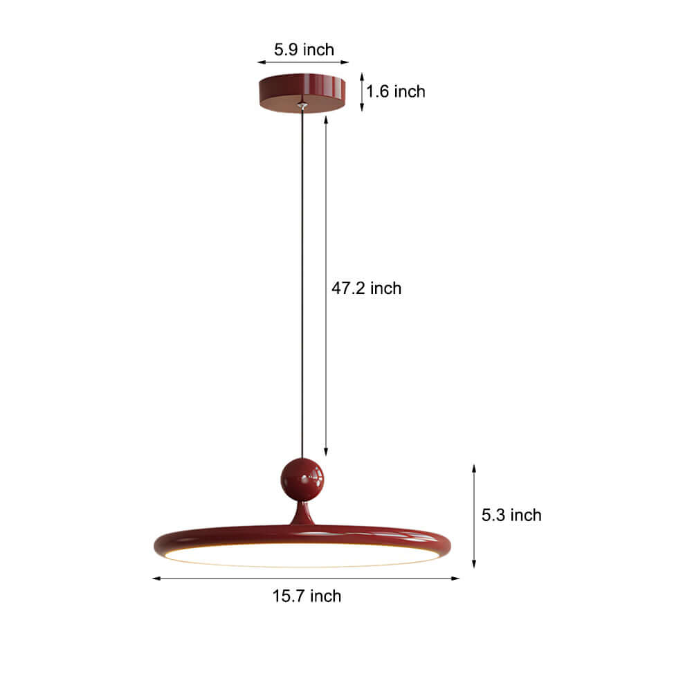 Perfect for low or medium-height ceilings, this Flying Saucer Pendant Light provides elegant downward lighting with a French-style acrylic disc that blends seamlessly with contemporary décor.