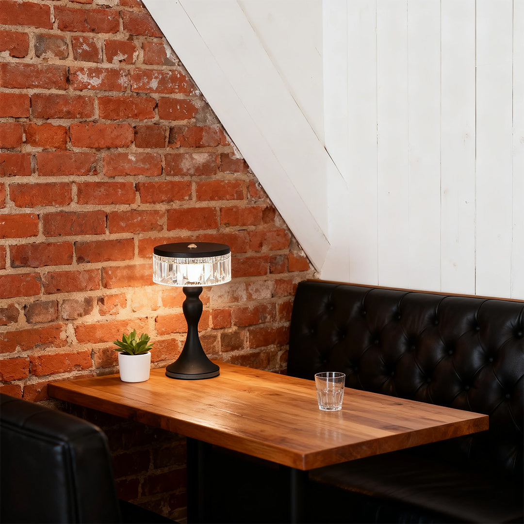 Forged iron table lamp with Nordic minimalist design and acrylic elements, offering elegant decorative lighting for bedrooms, offices, or living rooms.