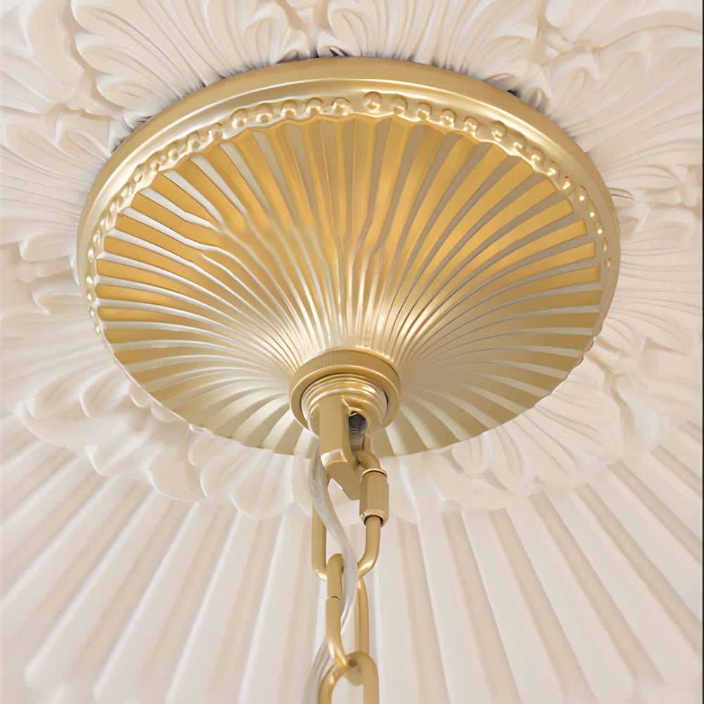 French Luxury Ceramic Pink Roses Chandeliers: 6/8 - Light Candlelight Pastoral Charm