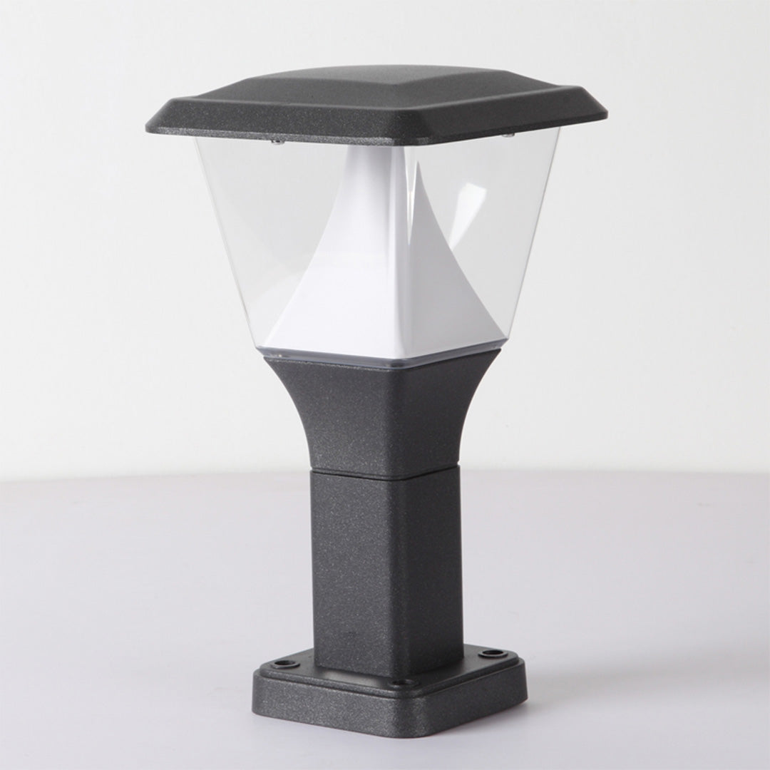 White frosted glass lantern shade with black top cap for classic outdoor lighting