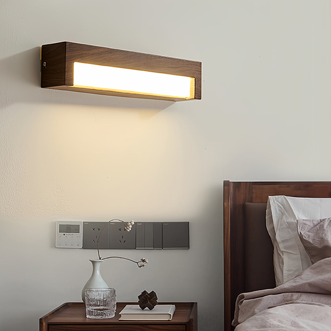 Wall mounted led lights creating gallery lighting effect in modern bedroom interior