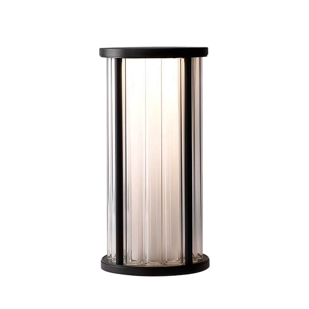 Garden bollard lighting with a modern design, providing soft illumination.