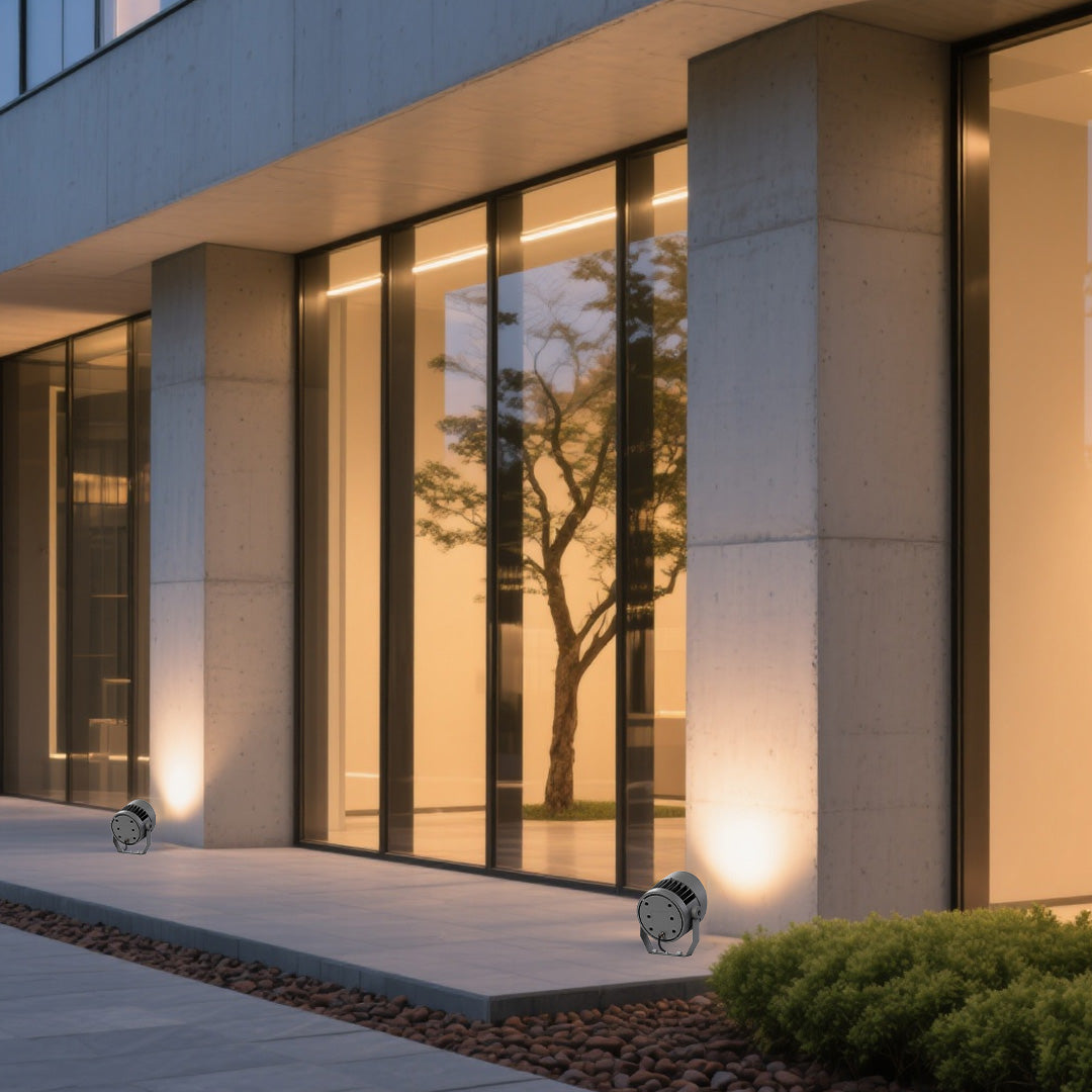 Garden spotlight for landscape creating beautiful tree uplighting in residential landscape design